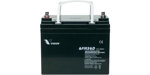 Bateria Vision 6FM36DX 6FM36DX 12 V 36 Ah de chumbo-ácido (AGM) para energia solar (L x A x P)