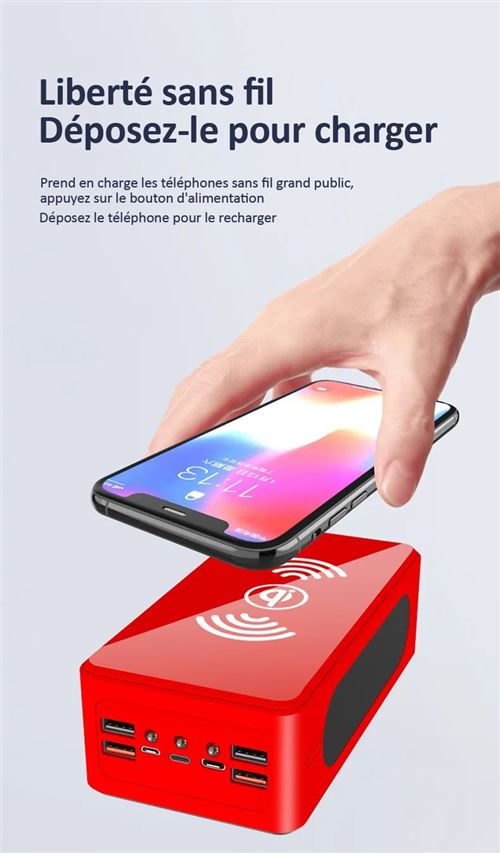 HDME Carregador Solar Portátil com Sensor de Indução Sem Fio, Bateria Externa, Preto, 100000 mAh, Power Bank – Image 3