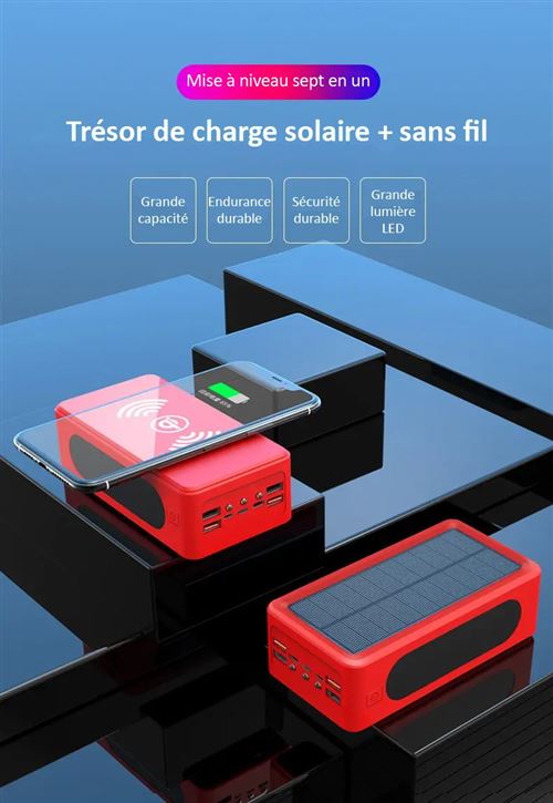 HDME Carregador Solar Portátil com Sensor de Indução Sem Fio, Bateria Externa, Preto, 100000 mAh, Power Bank – Image 4