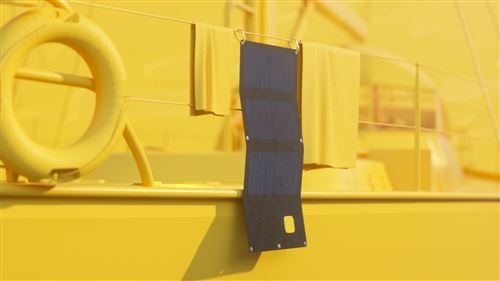 Carregador solar dobrável X Moov em ETFE para celulares com mosquetão integrado. – Image 5