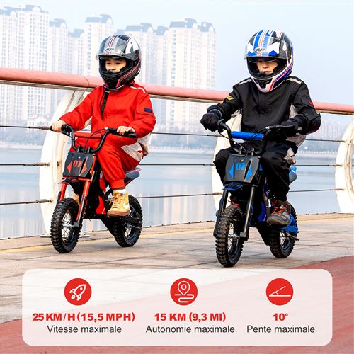 Motocicleta elétrica EVERCROSS para crianças de 3 a 12 anos, 300 W, 25 km/h, 3 níveis de velocidade, pneus de 12", modelo vermelho ideal. – Image 4