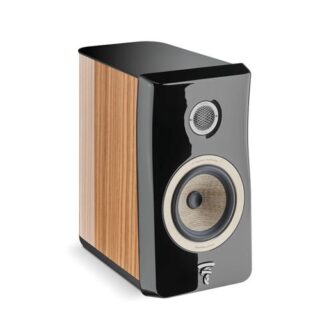 Caixas acústicas de estante Focal Kanta N1 em nogueira brilhante e preto profundo. Vendidas individualmente.