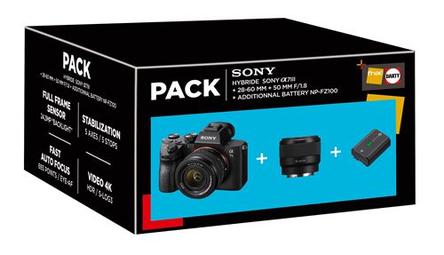 Kit Fnac com Sony Alpha 7III Black Hybrid Camera + Lentes FE 28-60 mm f/4-5.6 + FE 50 mm f/1.8 + bateria Sony NP-FZ100 adicional – Image 5