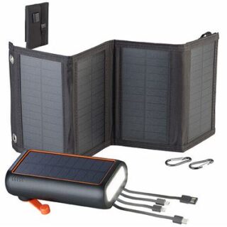Revolt: Powerbank PB-200k de 30.000 mAh + Carregador Solar de 10 W