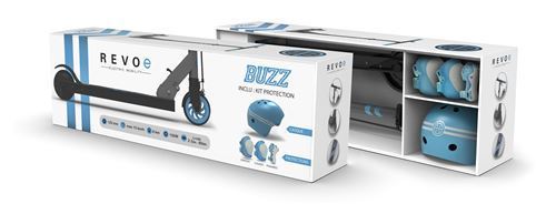 Patinete elétrico infantil Revoe com acessórios, azul. – Image 2